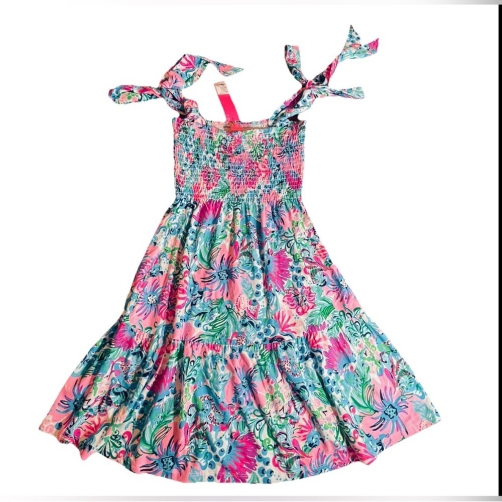 Lilly Pulitzer Kailua Mandevilla Baby  Paradise Petals Smocked Dress Size XL Nwt - Picture 5 of 9